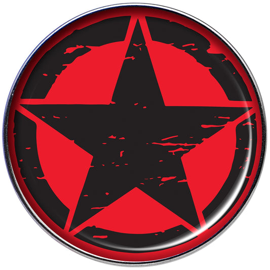 16G 1/4 Black Red Distressed Star Tragus Cartilage Earring