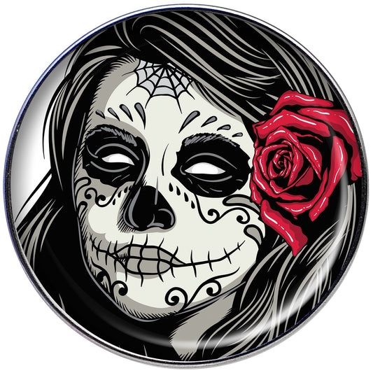 16G 1/4 Katrina Sugar Skull with Rose Flower Tragus Cartilage Earring