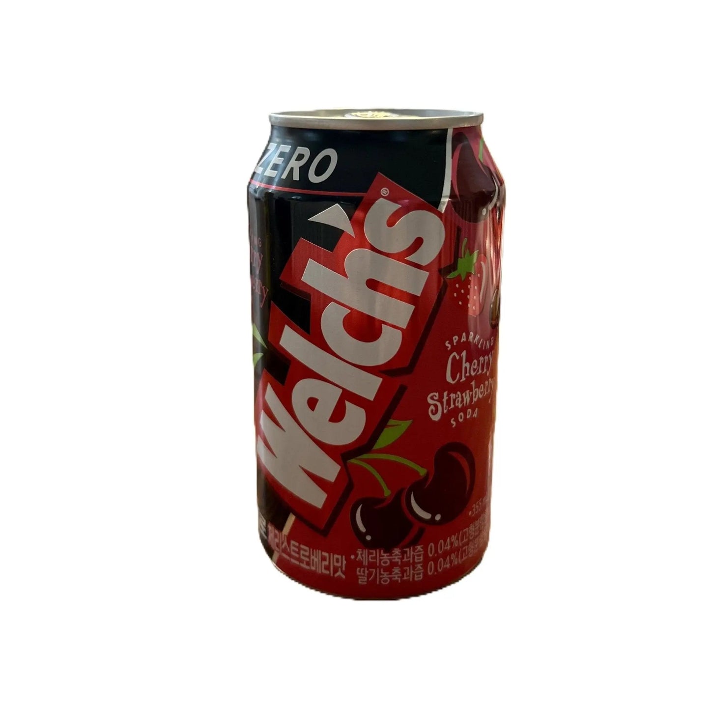 Welch’s Zero Sugar Cherry Strawberry – Sugar-Free Fruity Sparkling Drink 355mL Can (Korea)