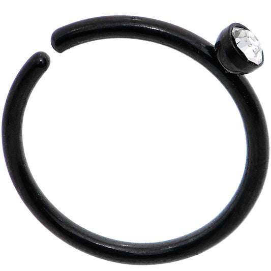 20G 5/16 Clear Gem Black IP Seamless Circular Ring