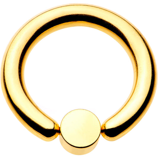 8G 1/2 Clear Gem 5mm Disc Gold IP BCR Captive Ring