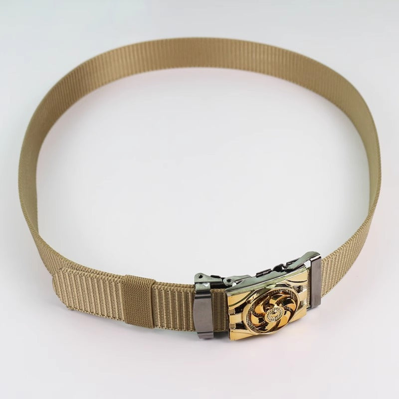 Men's Canvas Smooth Buckle Nylon Pant Belt