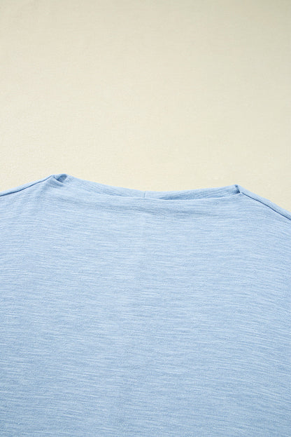 Solid Batwing Long Sleeve Top