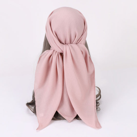 Women's Cotton And Linen Solid Color Retro Artistic Scarf