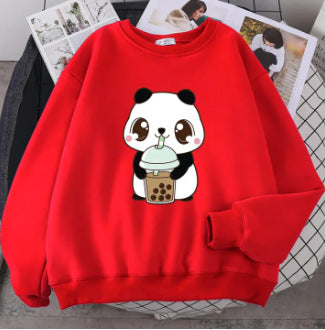 Plus Size Sweater Round Neck Printed Letters Loose Comfortable Top