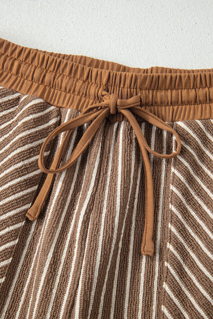 Stripe Crew Neck Tee and Drawstring Pants