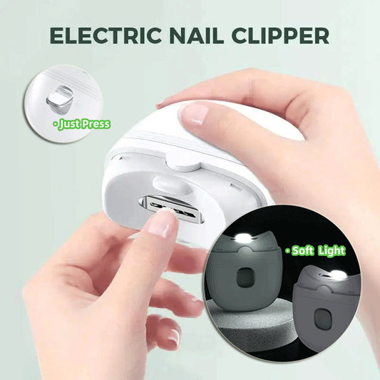 Electric Nail Scissors - Rechargeable Automatic Nail Clippers with Light