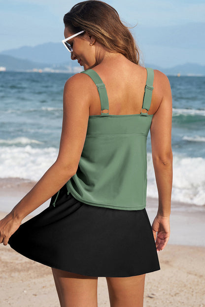 Colorblock Tankini Top and Skort Swim Set