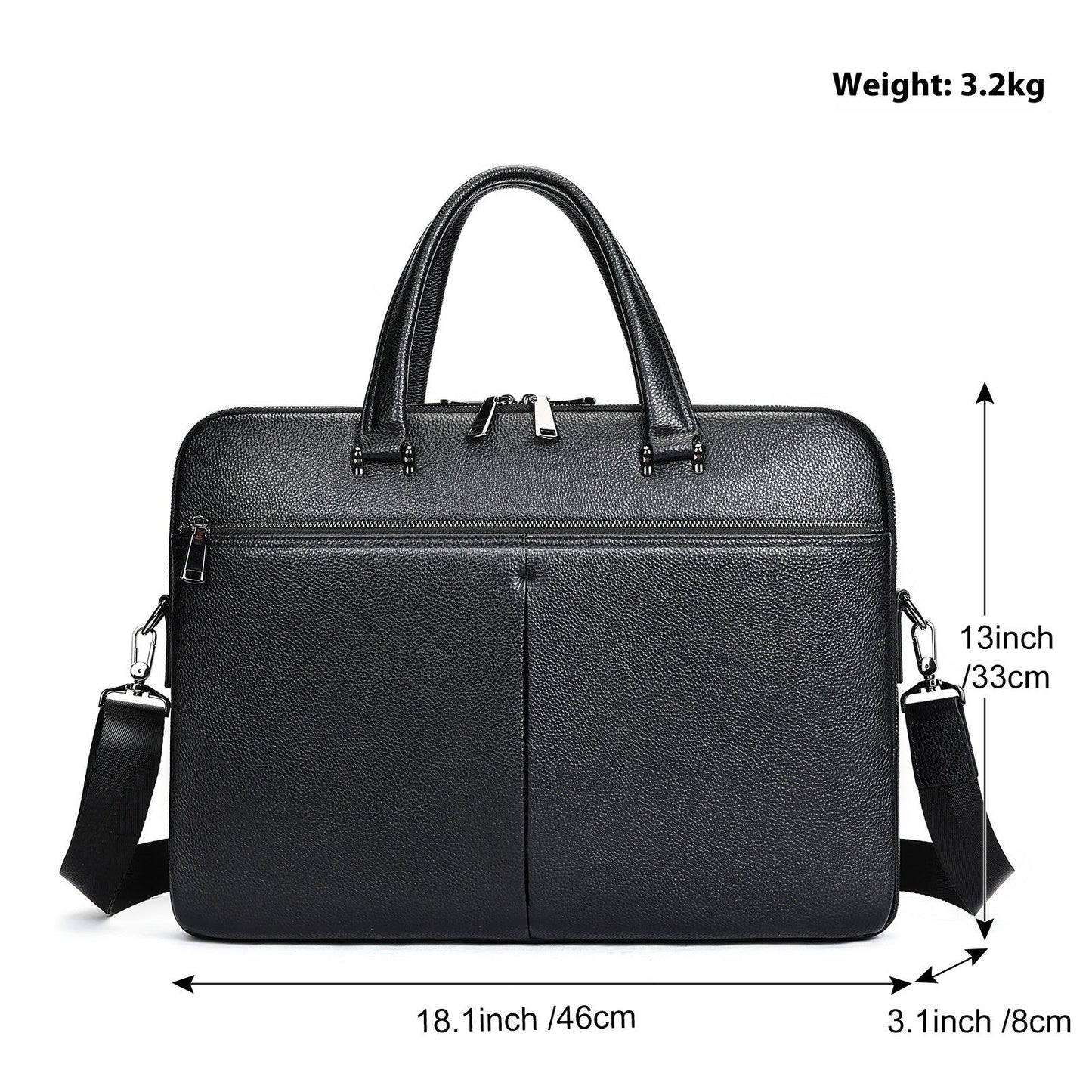 Men's 17" Cowhide Laptop Briefcase
