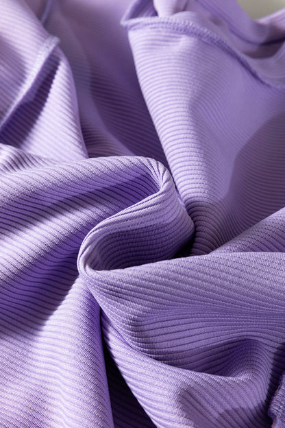 Horizontal Ribbed Exposed Seam Pullover