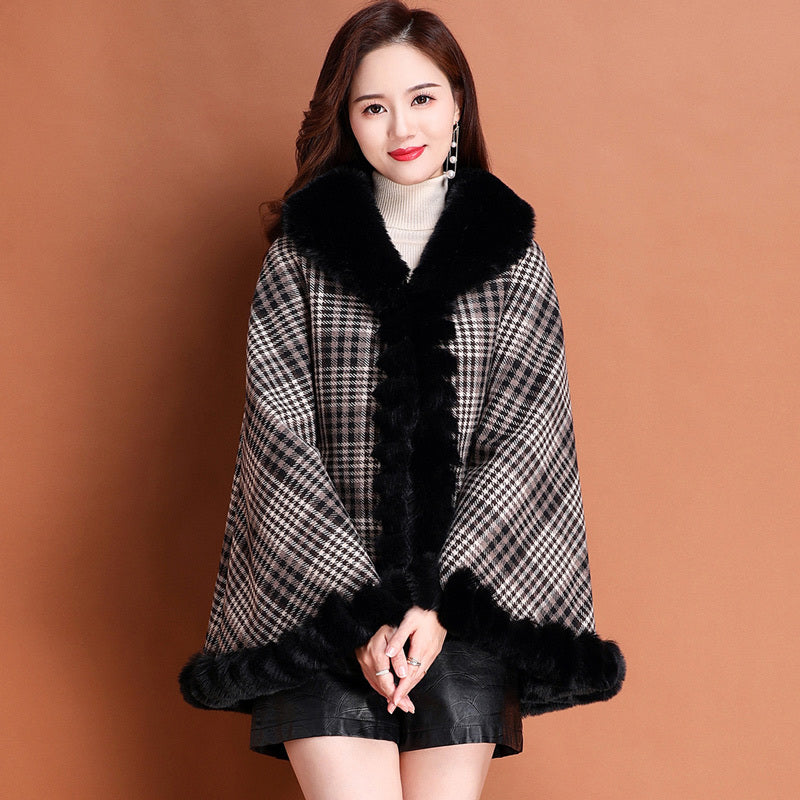 Cape And Shawl Coat Women's Thickened Cloak