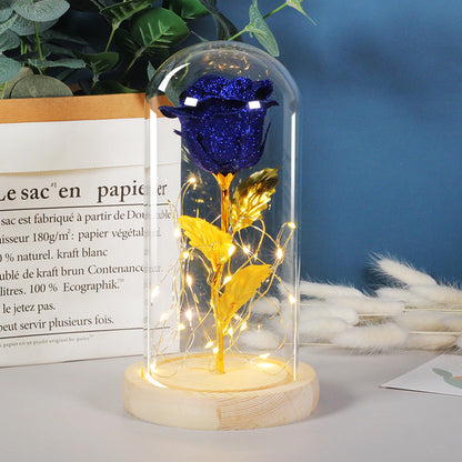 Eternal Rose with LED Light in Glass Cover