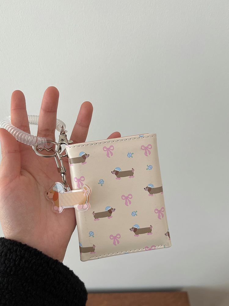 Floral Dachshund Three-fold Wallet Large Capacity