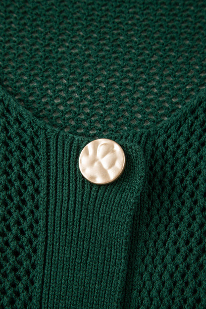 Plus Size Solid Button Front Sweater Cardigan