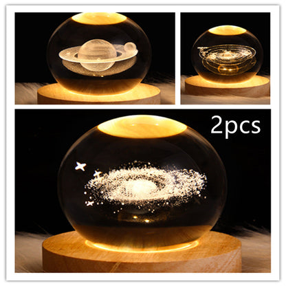 LED Galaxy Crystal Ball 3D Moon Lamp