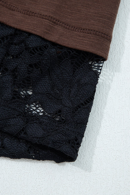 Lace Patchwork Long Sleeve Top