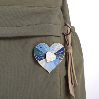 Double-Layer Heart Rotating Badge