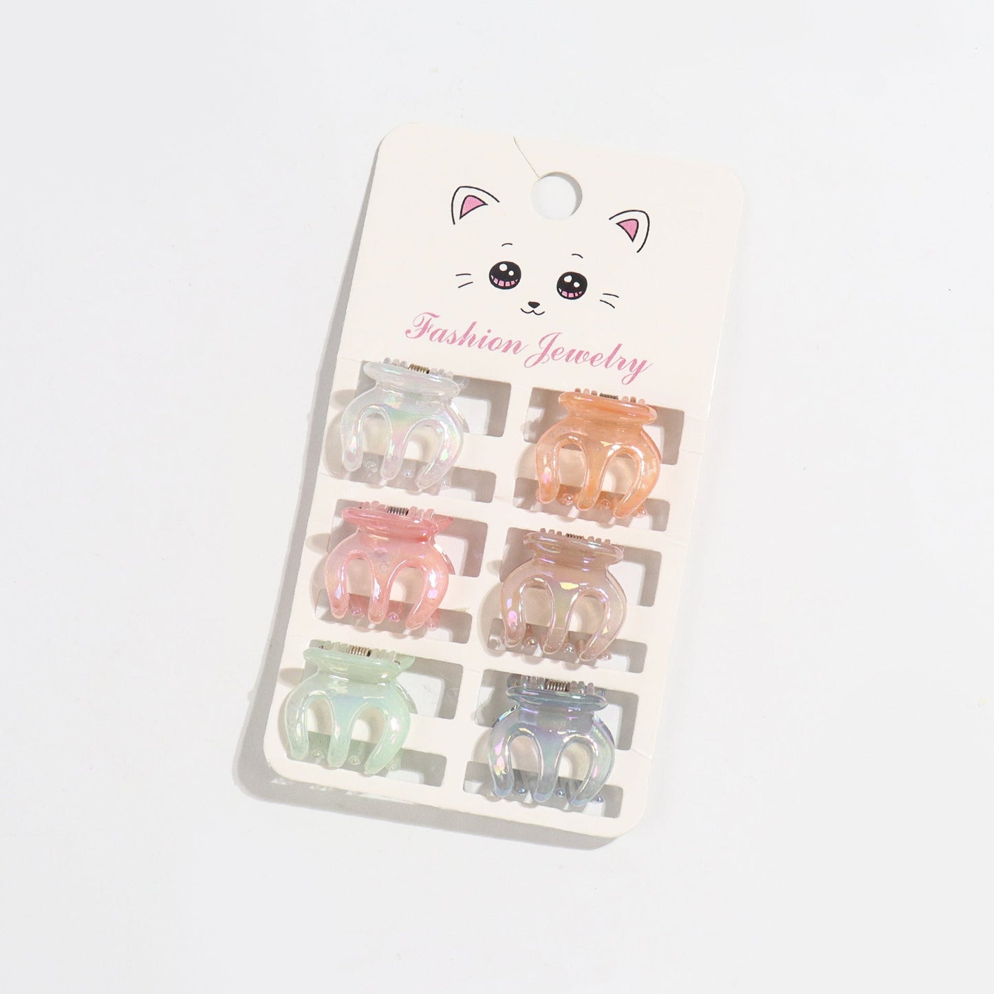 Korean Style Mini Claw Clip 6 Cards Jelly Color Barrettes
