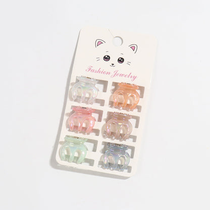 Korean Style Mini Claw Clip 6 Cards Jelly Color Barrettes