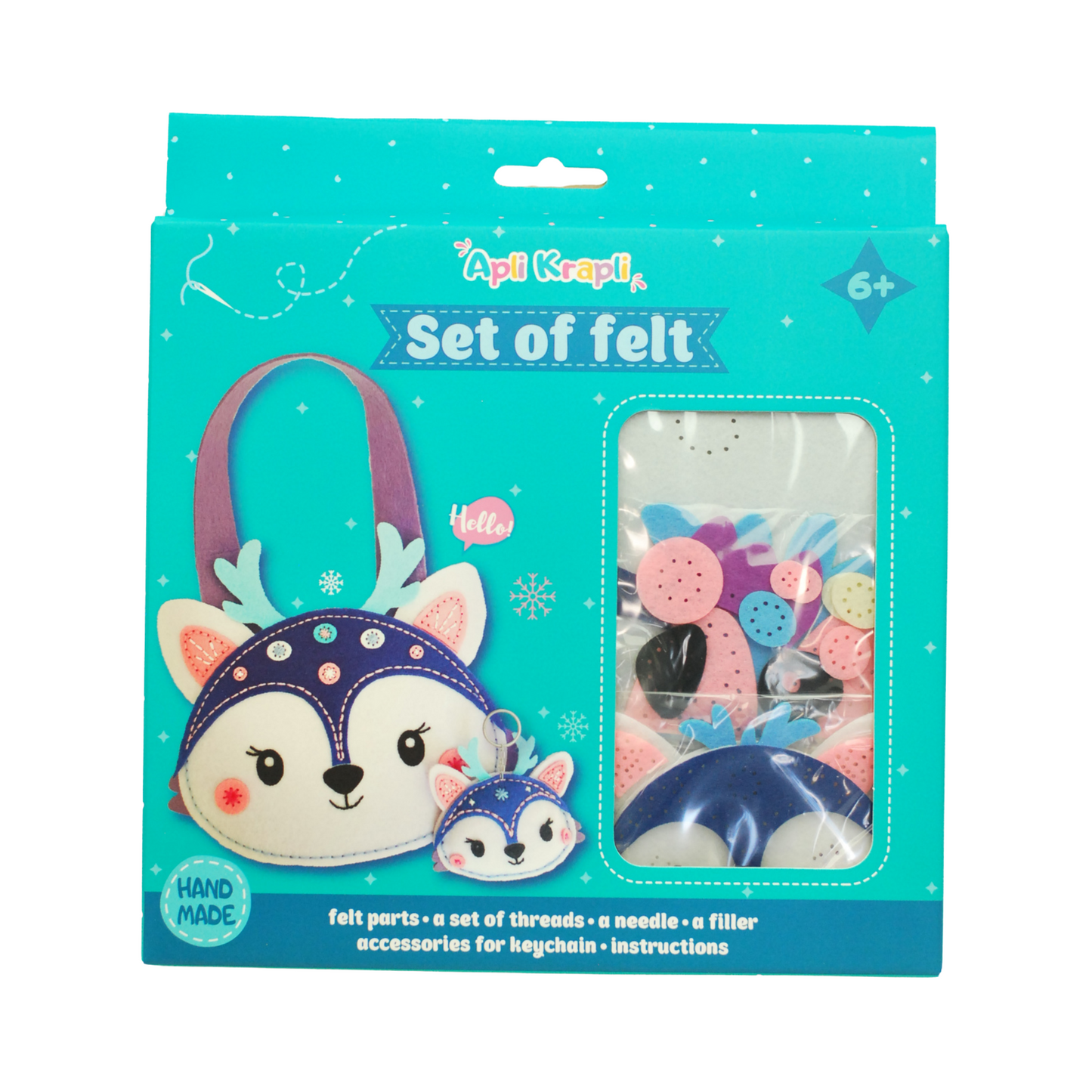 APLI Krapli - APLI Krapli Sewing Patterns Bag & Keychain Deer Printable Templates Materials Not Included Ages 10+