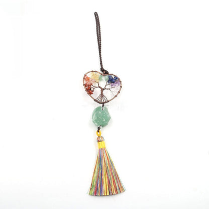 Colorful Natural Crystal Chakra Life Tree Pendant