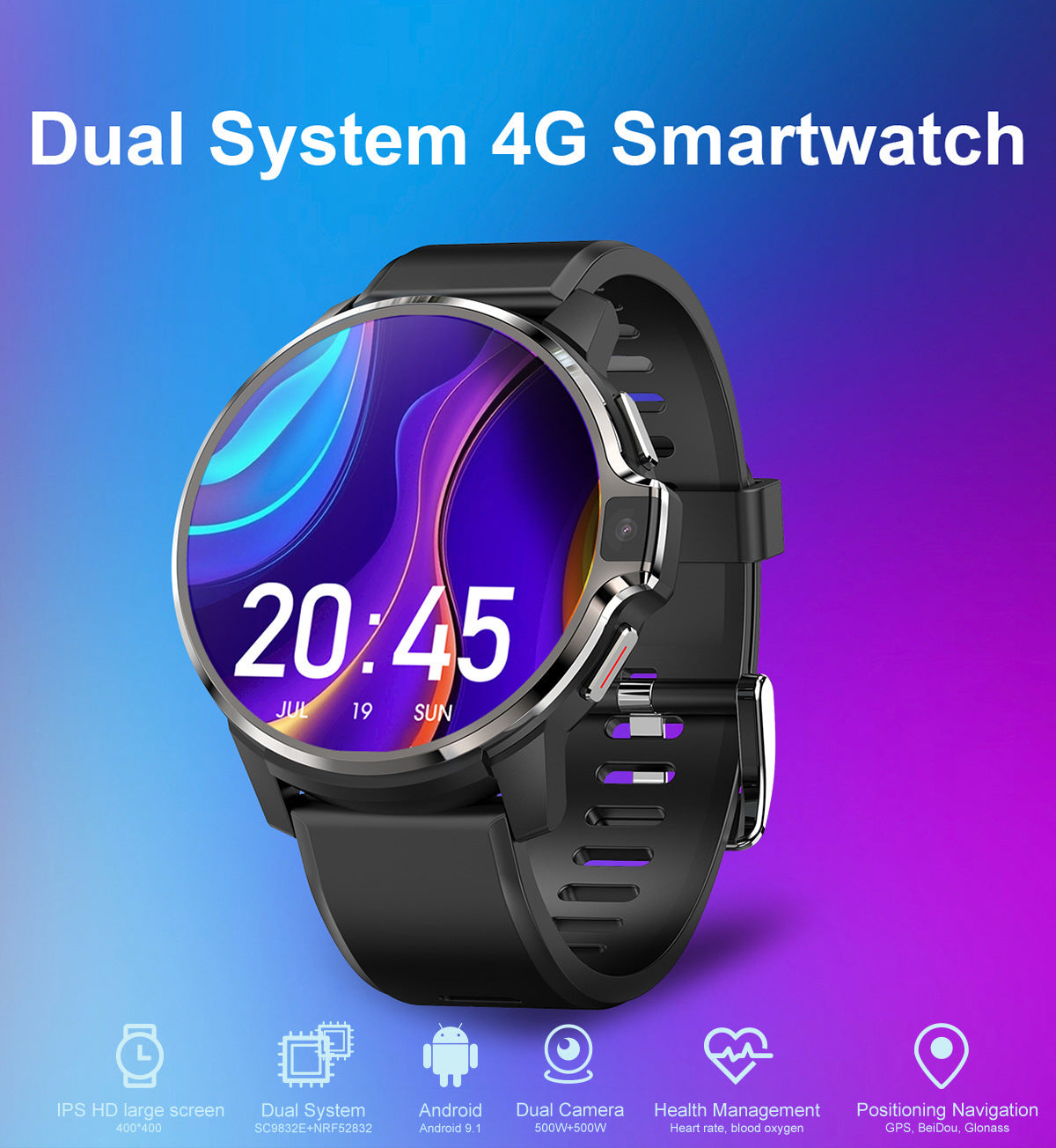 4G Smartwatch Call Location Heart Rate Dual System