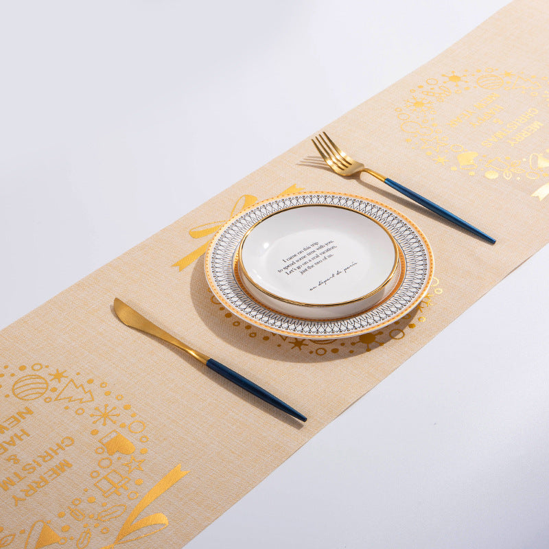 Christmas Elk Snowman Table Runner Decor