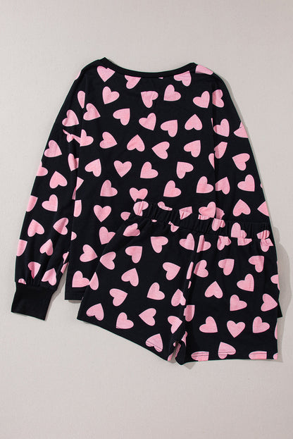 Valentine Heart Top & Shorts Lounge Set