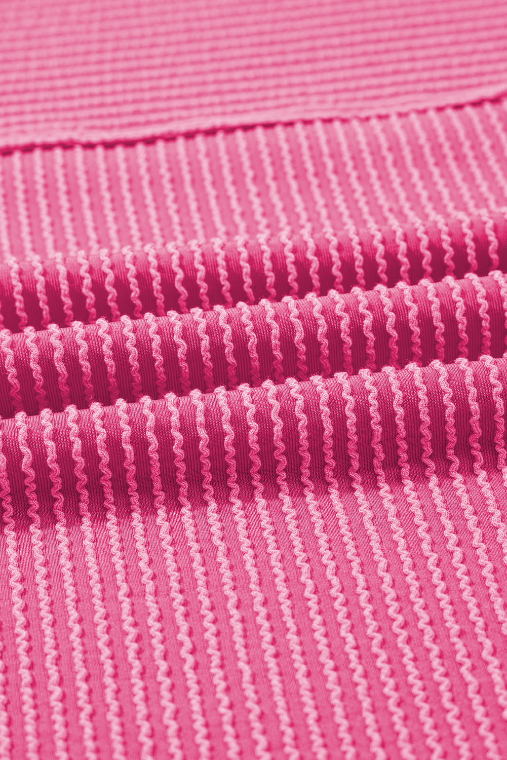Plain Corded Knit Mock Neck T-Shirt