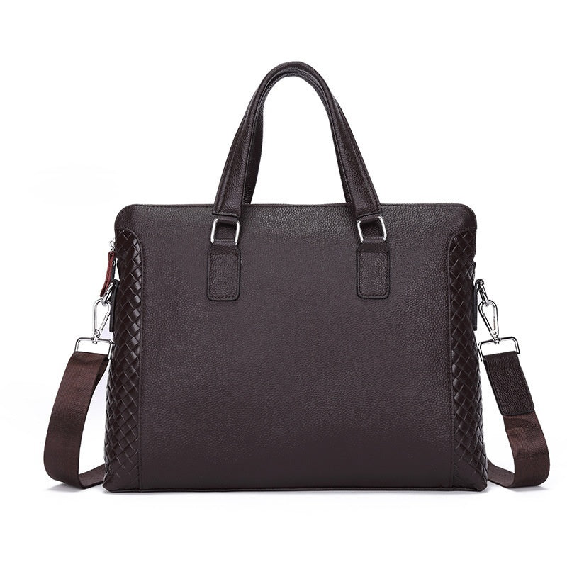 Genuine Leather Men's 14-inch Laptop Briefcase