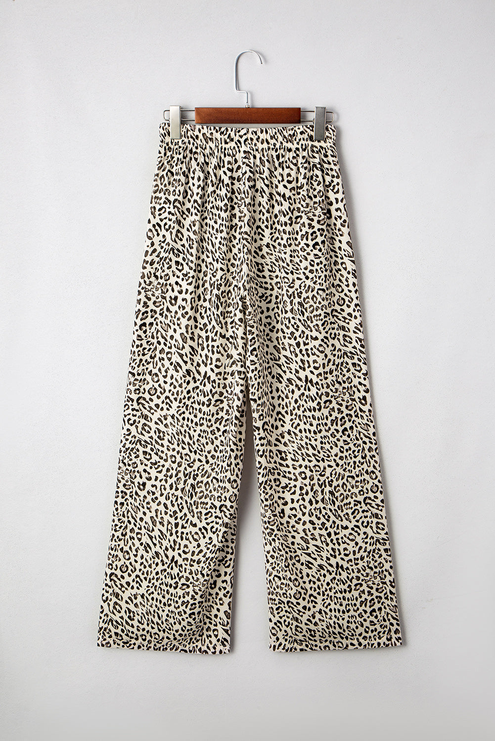 Leopard Drawstring Elastic Waistband Loose Pants