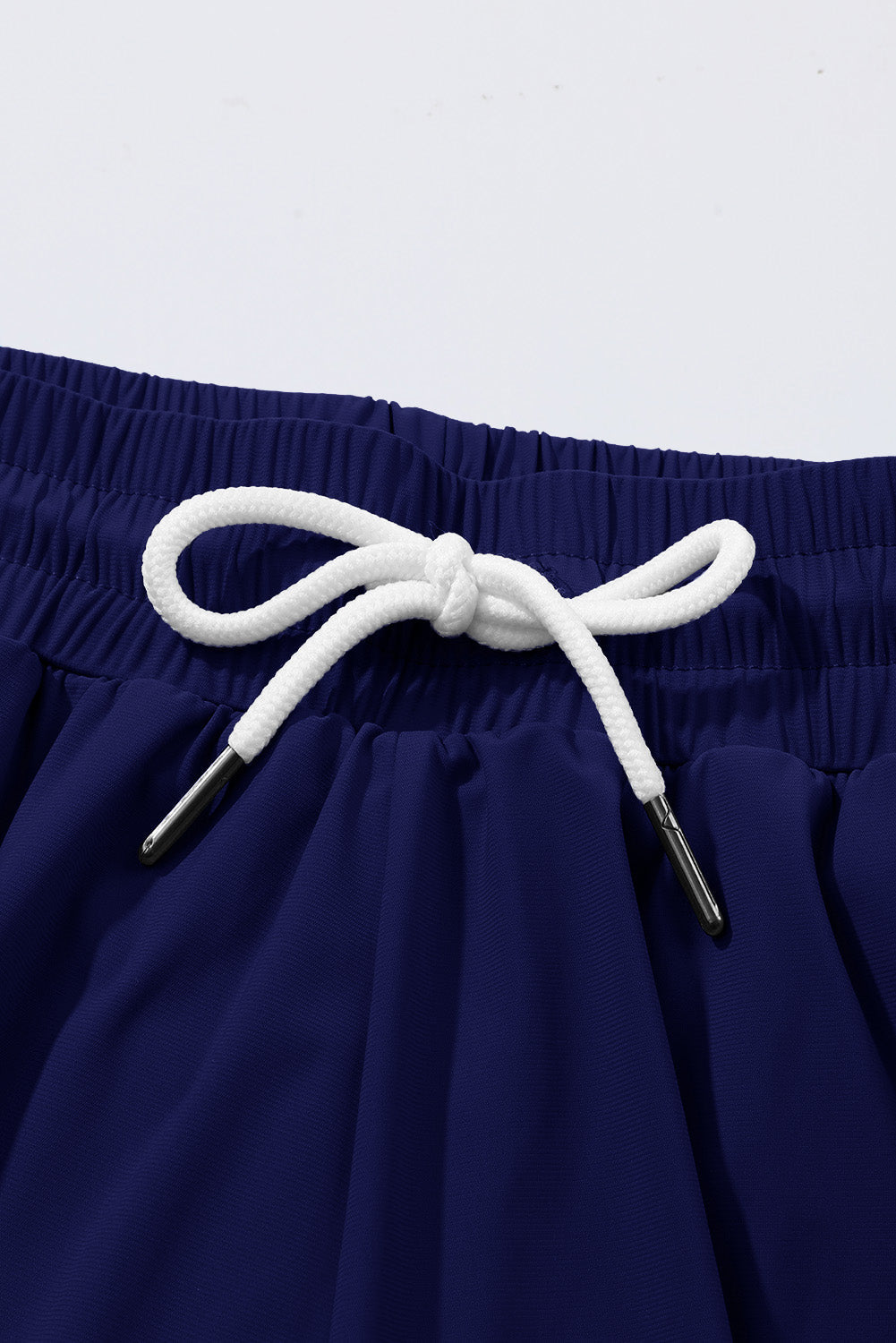 Drawstring Elastic Waist Ruffle Shorts Bikini Bottom