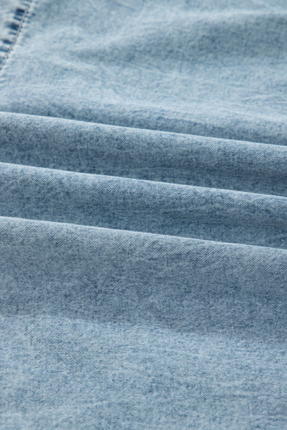 Denim Frill Tiered Flowy Dress