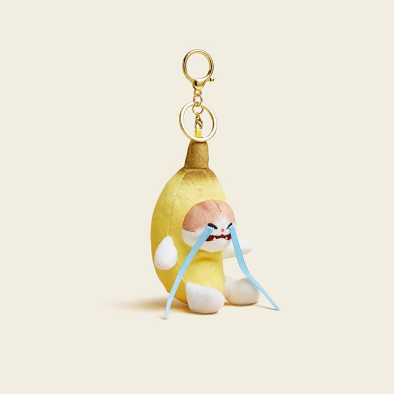 Crying Banana Plush Doll Key Button Pendant