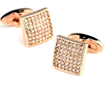 Full Diamond Rose Gold Cufflinks