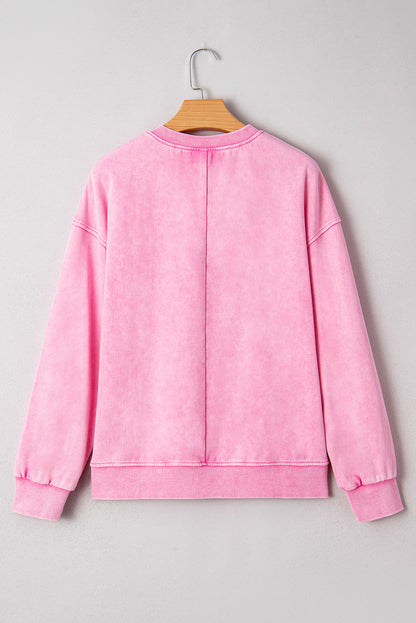 Valentine Solid Mineral Wash Crewneck Sweatshirt