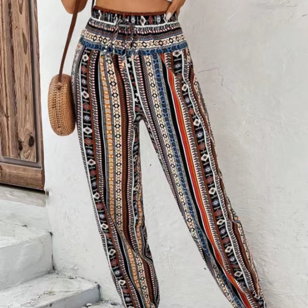 Floral Print Loose Tapered Jumpsuit with Pockets