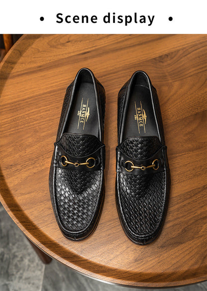 Men's Woven Leather Loafers