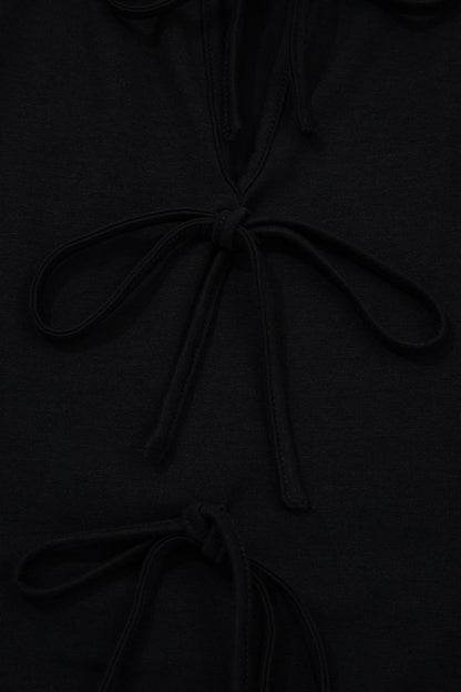 Plus Size Solid Bow-Tie Peplum Tank Top