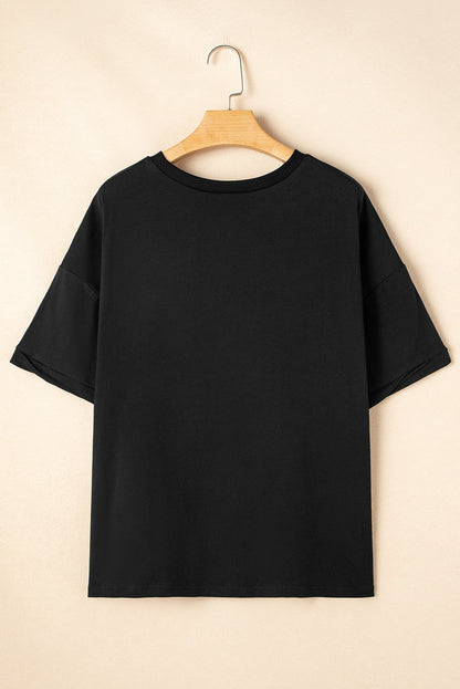 Loose Half Sleeve Hi Low Hem T-Shirt