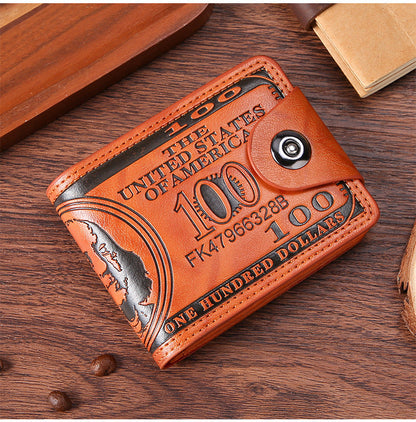 Personalized Men's Bifold Wallet Buckle Closure