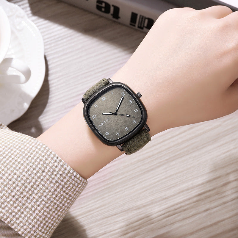 Digital Student Watch Casual Quartz Suede Belt