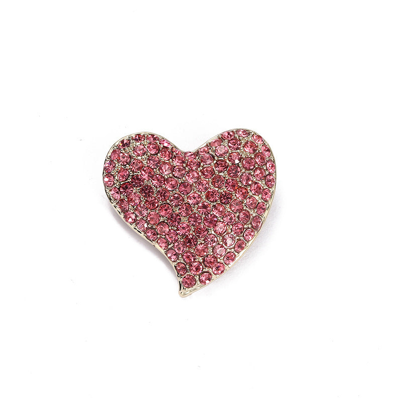 Vintage Rhinestone Heart-shaped Diamond Brooch