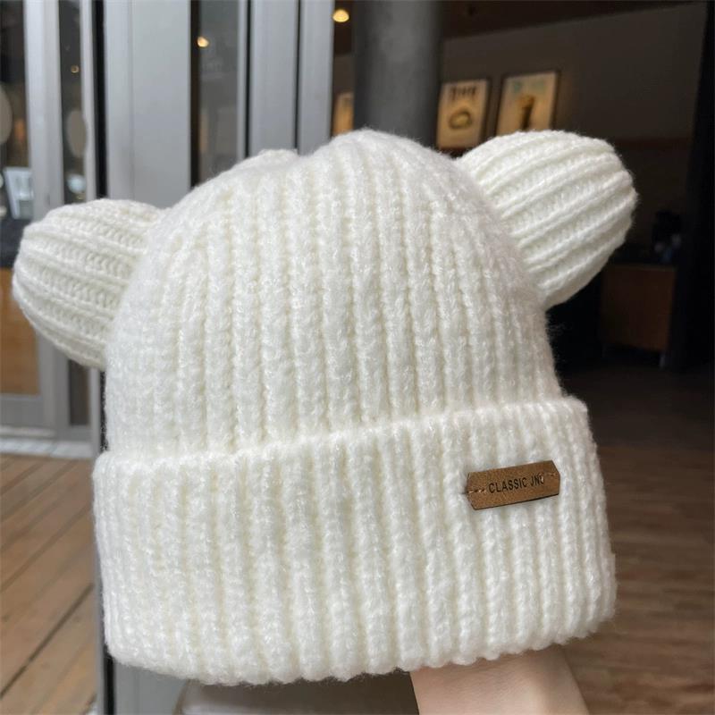 Autumn And Winter Bear Ears Wool Warm Hat