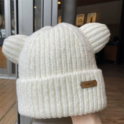 Autumn And Winter Bear Ears Wool Warm Hat