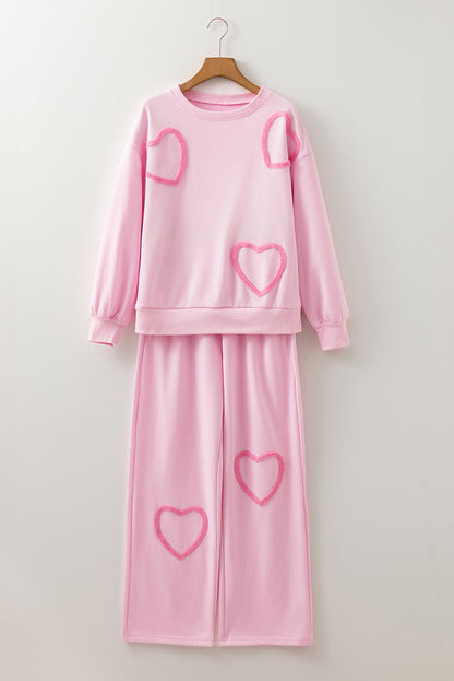 Valentine Chenille Heart Top and Pants Set