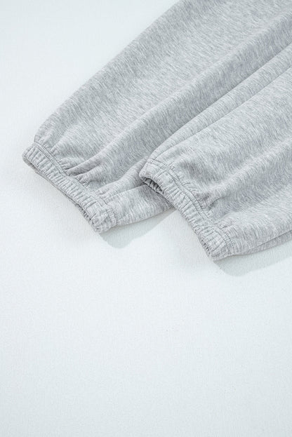 Solid Quarter-Zip Top and Drawstring Pants Set