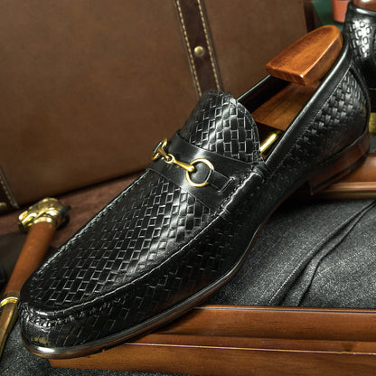 Men's Woven Leather Loafers