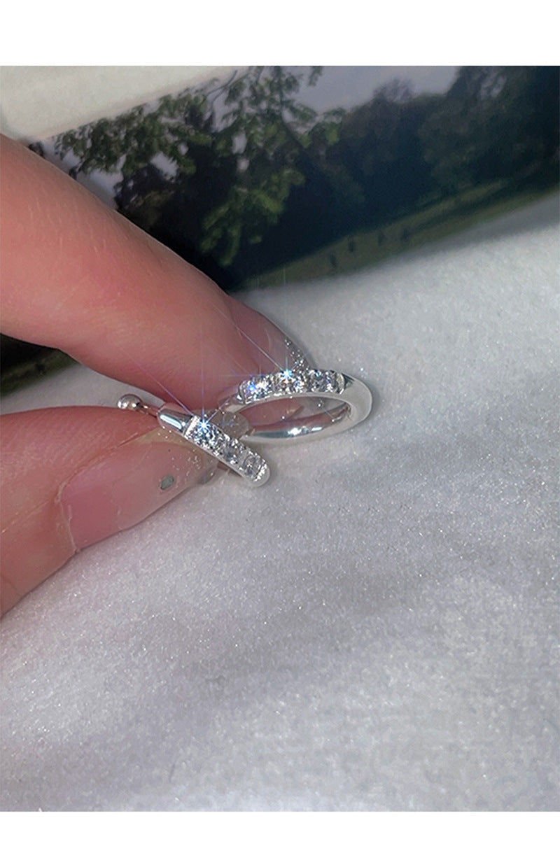 Geometric Rhinestone Zircon Simple Ear Clip