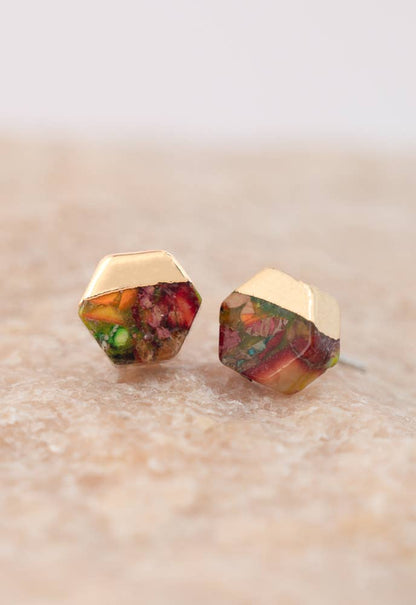 Sedona Stud Earrings in Sunrise Red
